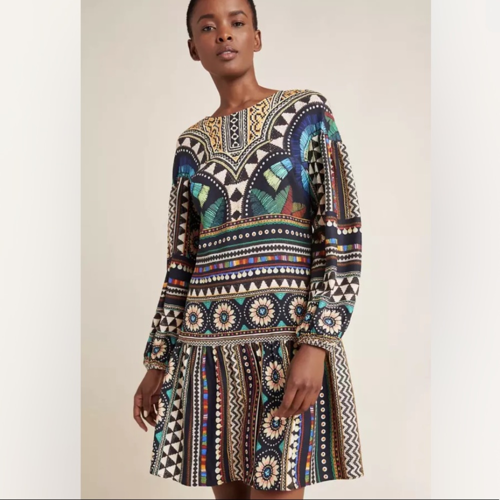 Anthro Farm Rio Carlotta Tunic Dress Abstract